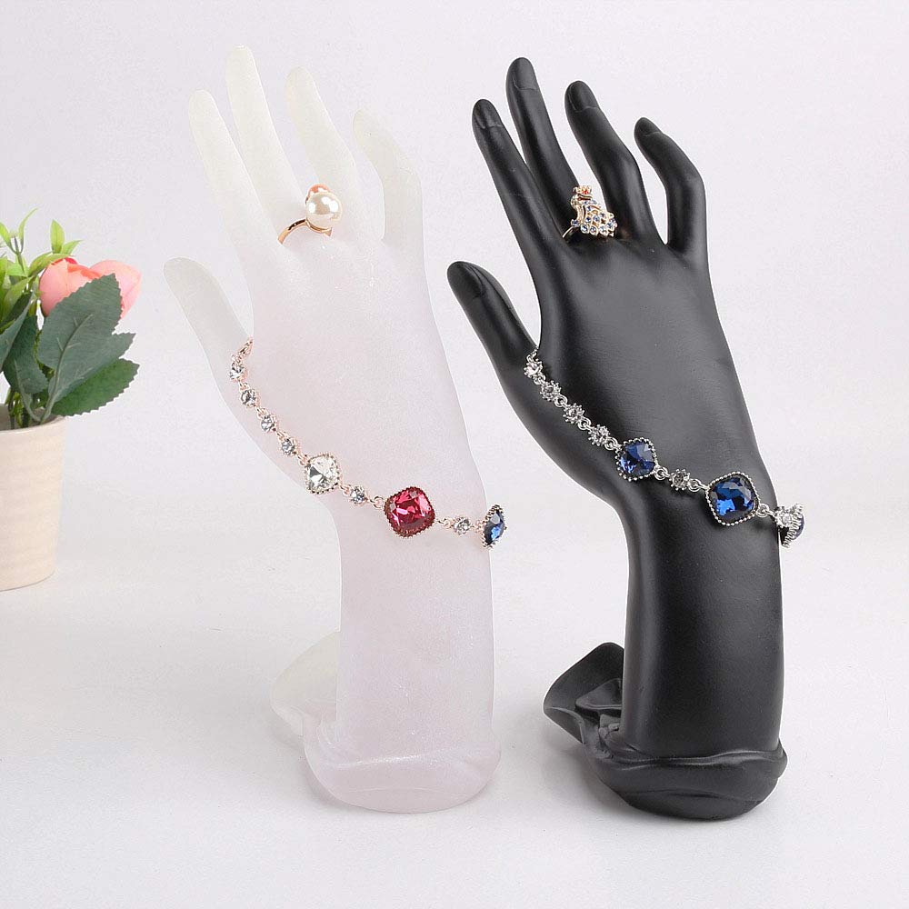 Homeanda White Resin Hand-Shaped Ring Stand - Elegant Bracelet & Jewelry Organizer for Necklaces, Rings & Watches | Perfect for Vanity Display, Boutique Showcase & Gift Wrapping (Style 1-White)
