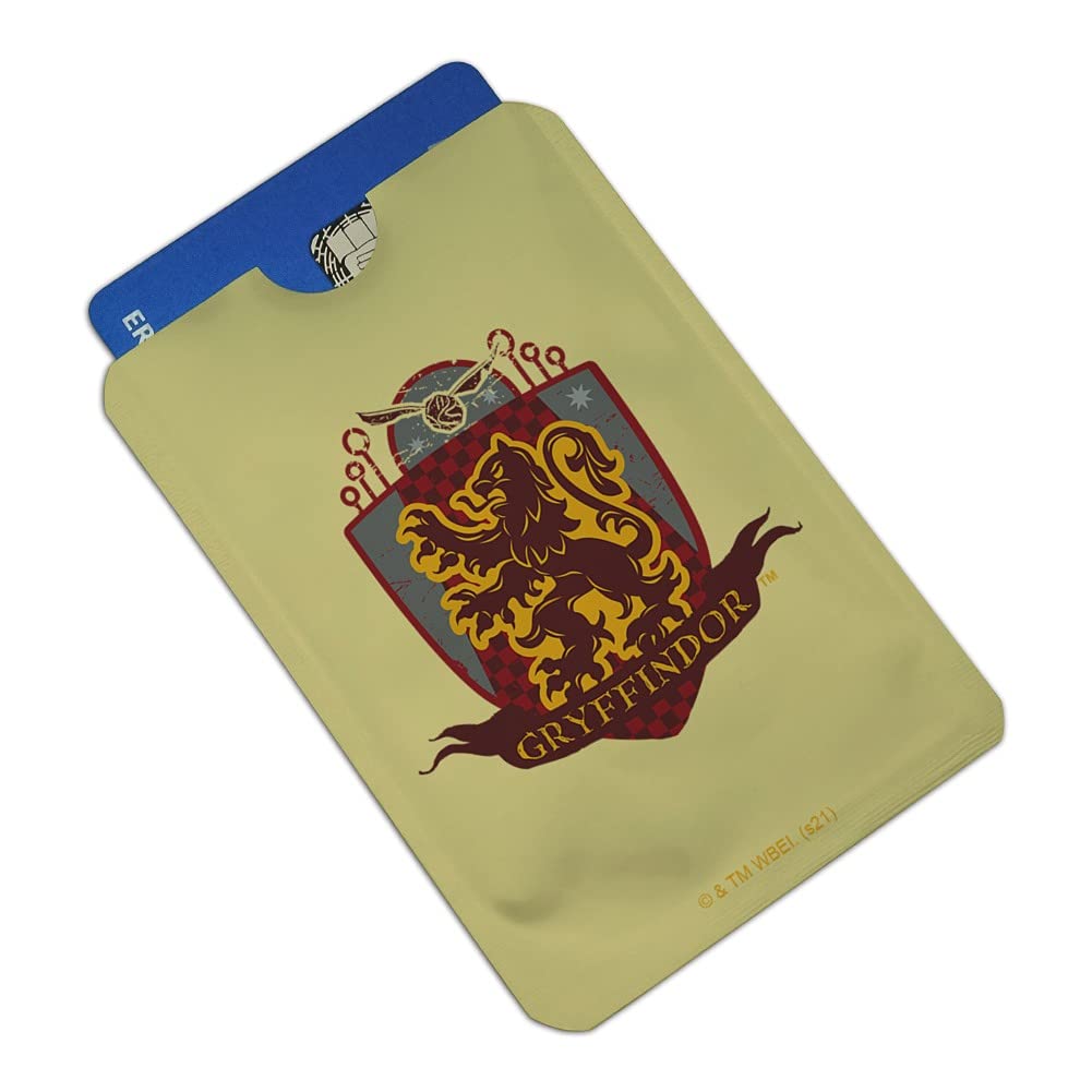Harry Potter Gryffindor Quidditch Shield RFID Blocking Credit Card Holder - Set of 4 for Wallet Protection | Perfect for Travel, Shopping & Contactless Payment Security