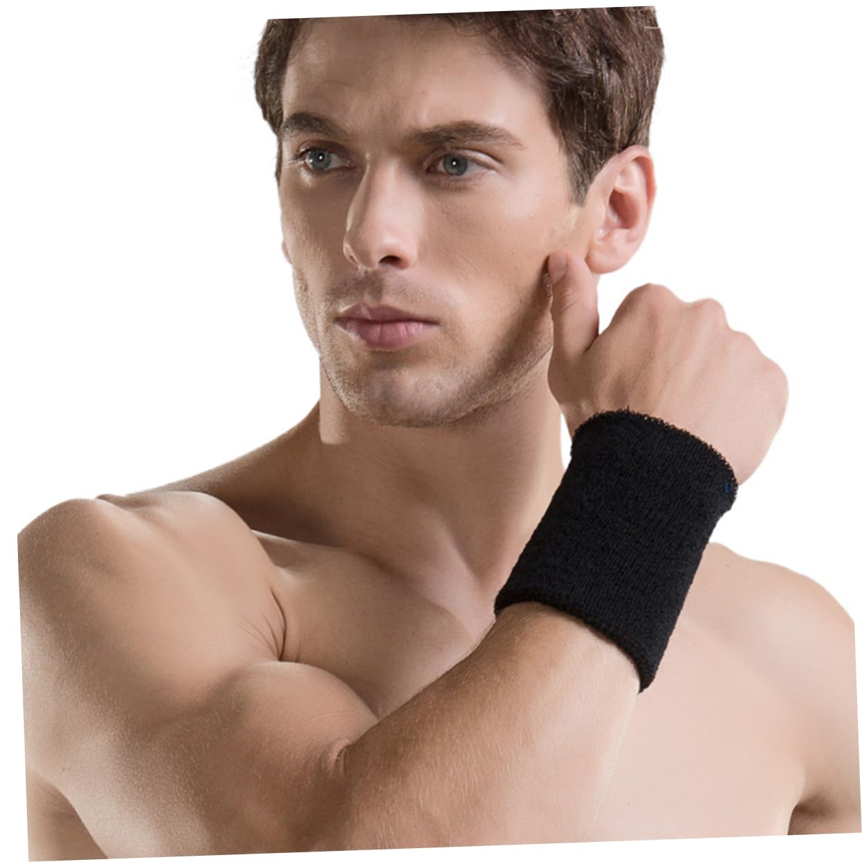 GAROZATION 6-Pack Sweat Wrist Bands for Men - Breathable Elastic Wrist Wraps for Gym, Workout, Tennis & Basketball - Non-Slip Sports Wristbands for Fitness & Exercise Protection