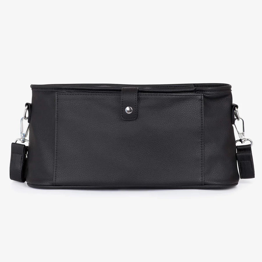 Vanchi Pram Caddy Stroller Organizer - Black | Premium Baby Stroller Accessory for Diapers, Toys & Essentials | Perfect for Shopping, Walks & Travel