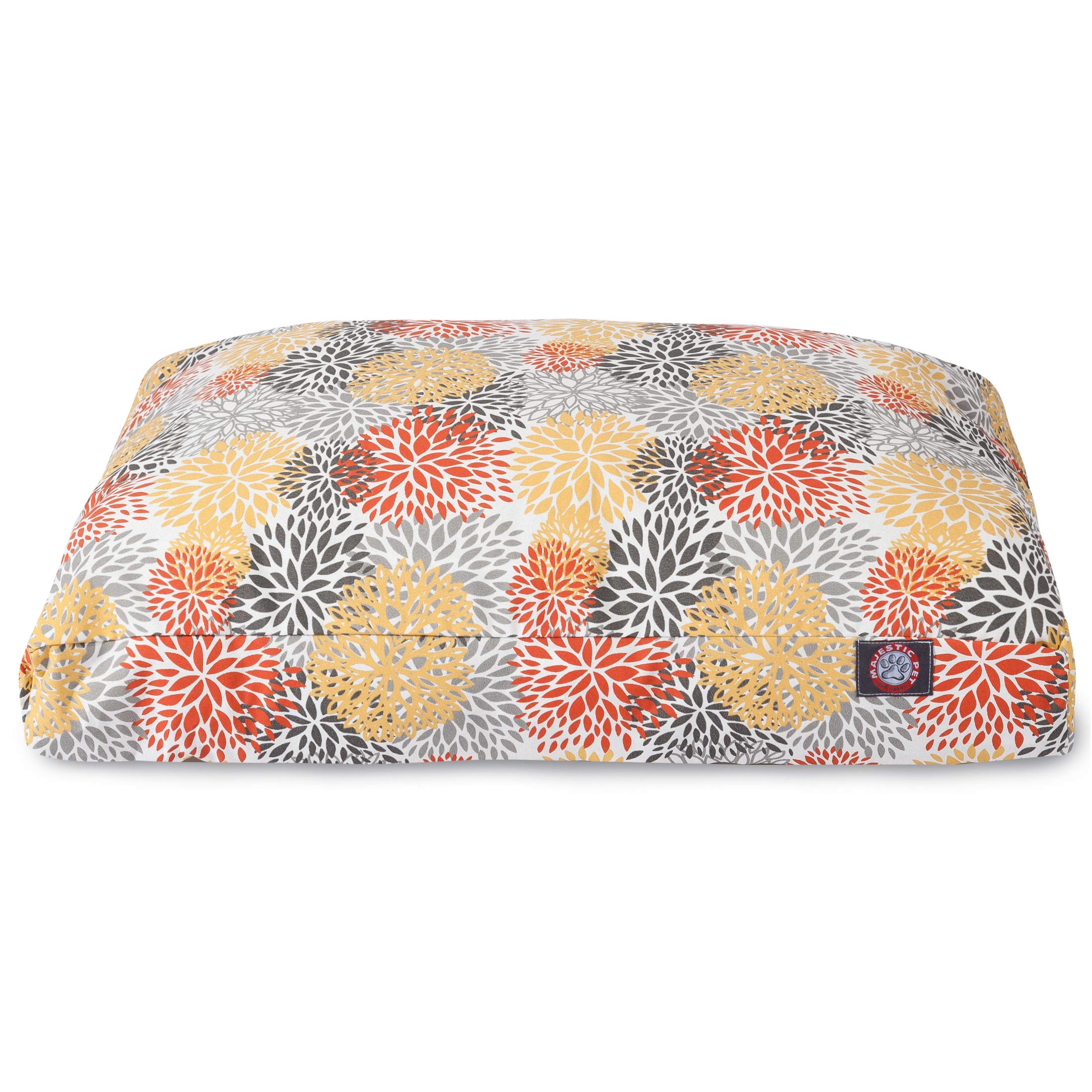 Majestic Pet Citrus Blooms Large Rectangle Dog & Cat Bed - Soft Plush Pet Bed for Medium to Large Breeds, Perfect for Living Room, Bedroom & Crate Use