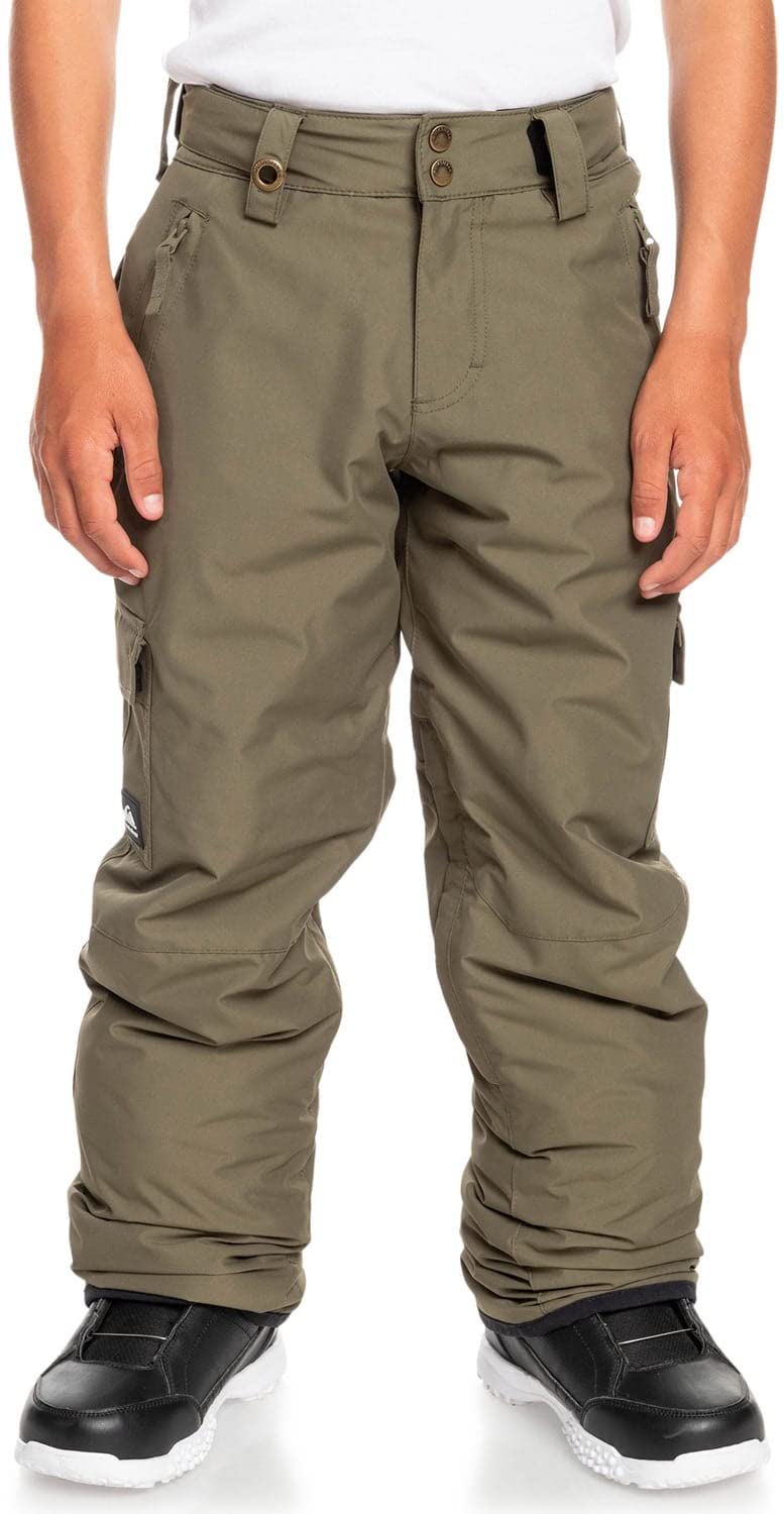 Quiksilver Porter Kids Snowboard Pants - Waterproof Insulated Winter Snow Pants for Boys & Girls, Size M (12), Grape Leaf Print - Perfect for Skiing, Snowboarding & Outdoor Winter Activities