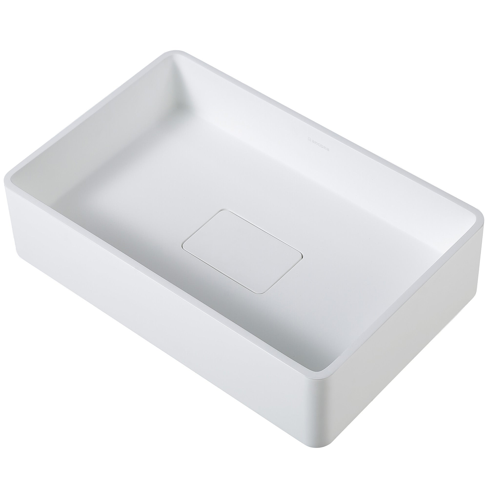 Ancona Holbrook White Ceramic Vessel Bathroom Sink with Brushed Champagne Gold Single Hole Faucet - Modern Vanity Basin for Powder Room, Guest Bath & Master Bathroom Decor