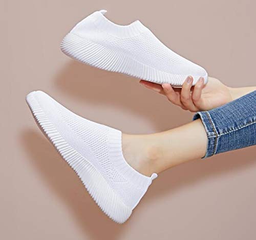 Women's Slip On Sneakers - Breathable Mesh Casual Walking Shoes for Women - Lightweight Tennis Shoes for Gym, Workout & Everyday Wear
