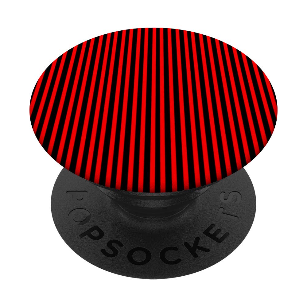 Black and Red Striped PopSockets Swappable PopGrip - Unique Phone Grip & Stand for iPhone, Samsung - Perfect Gift for Holidays, Birthdays, Everyday Use