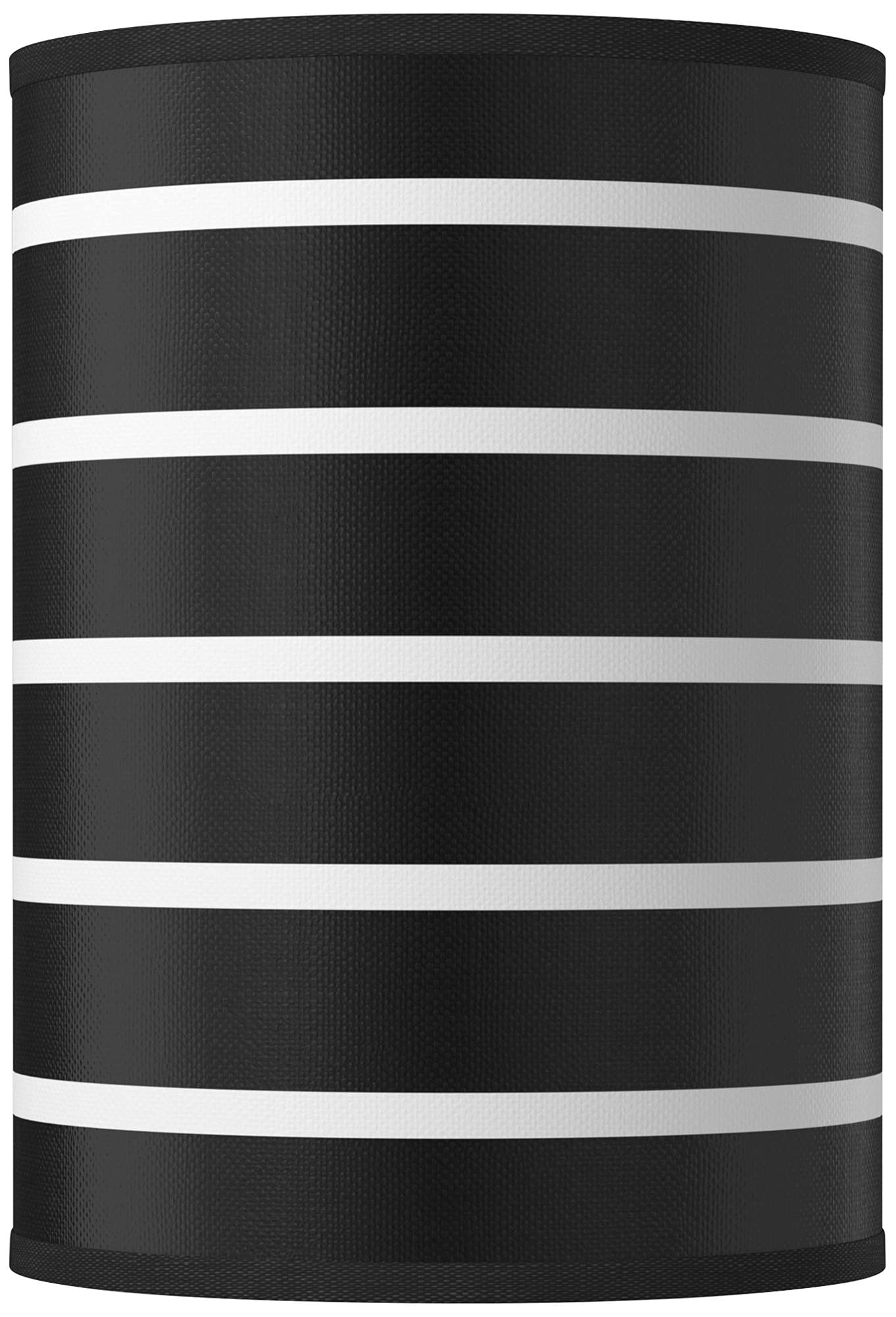 8x8x11 Inch Black Striped Cylinder Hardback Giclee Lamp Shade with Spider Fit, Replacement Harp & Finial - Perfect for Living Room, Bedside, or Office Lighting