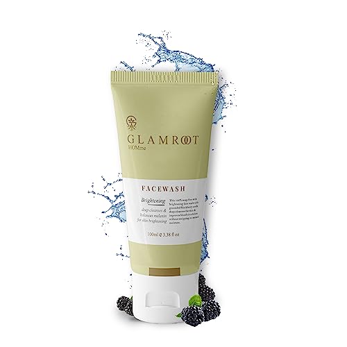 Glamroot Skin Brightening Face Wash with Grounded Blackberry Seeds - Brighten & Even Skin Tone for Glowing Complexion | Perfect for Daily Skincare Routine & Acne-Prone Skin