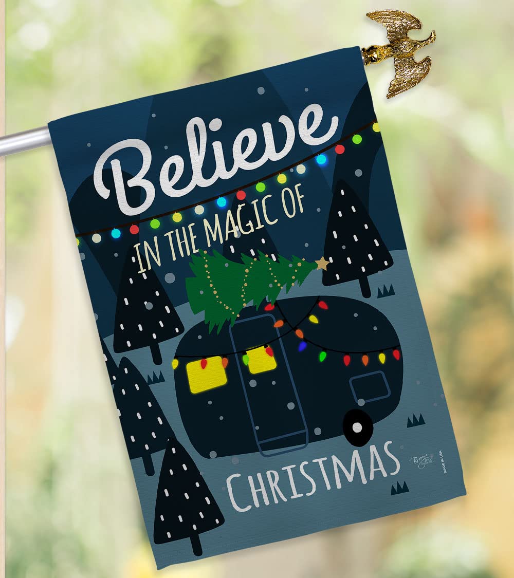 Magic Trailer Christmas House Flag Set 28x40