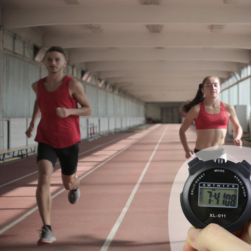16-Pack Multi-Function Digital Stopwatch Timer with Large LCD Display, Date/Time & Alarm - Ideal for Sports Coaches, Fitness Trainers, Referees & Track Events | Waterproof & Shockproof Design for Outdoor Training & Competition Timing
