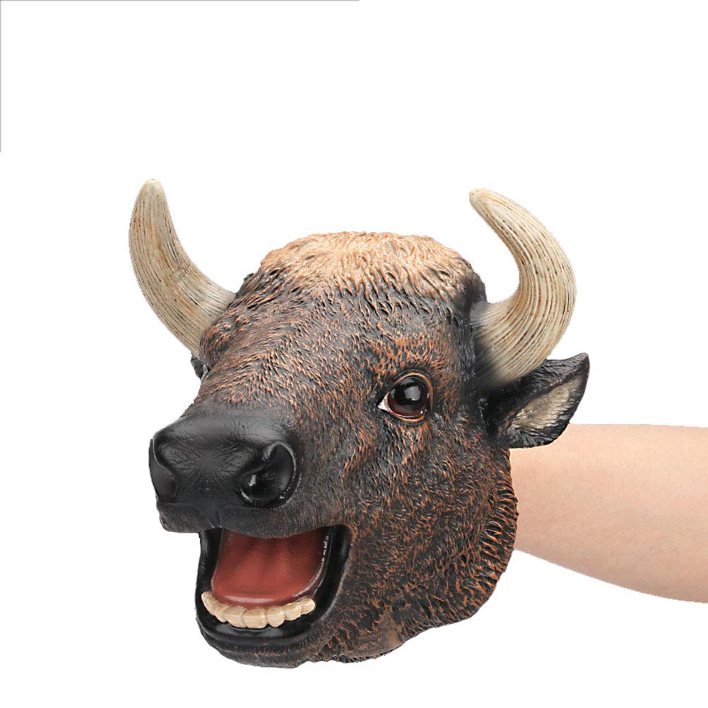 JOKFEICE Realistic Dinosaur Hand Puppet - Plastic Wild Bull Puppet for Kids, Science Project & Educational Learning Toy | Birthday Gift, Cake Topper for Toddlers & Children | Perfect for Role Play, Storytelling & Classroom Activities