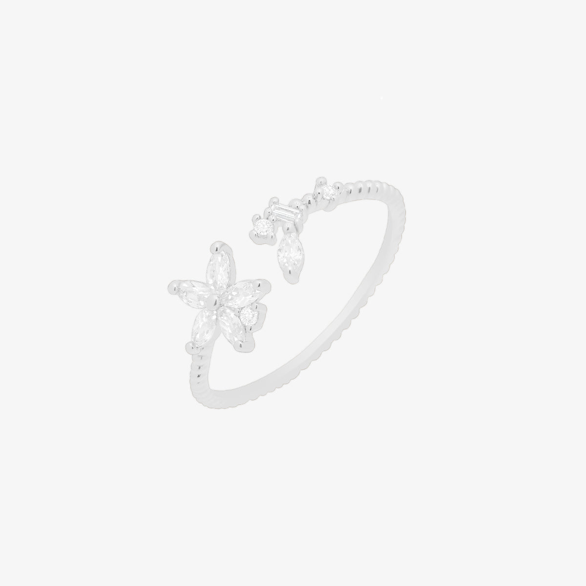 Elegant Cubic Zirconia Flower Ring for Women - Perfect for Weddings, Anniversaries & Special Occasions