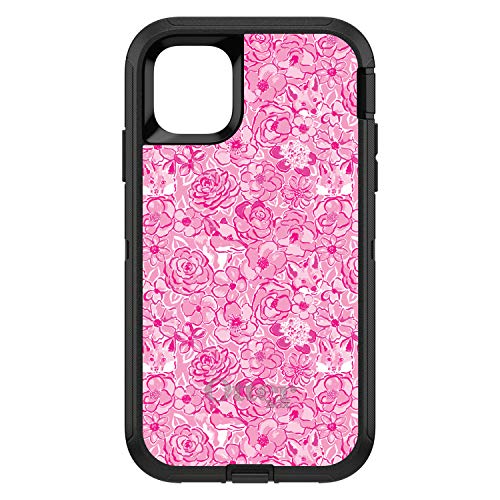 Preppy Pattern - Pink & White Flowers Floral On Black Case