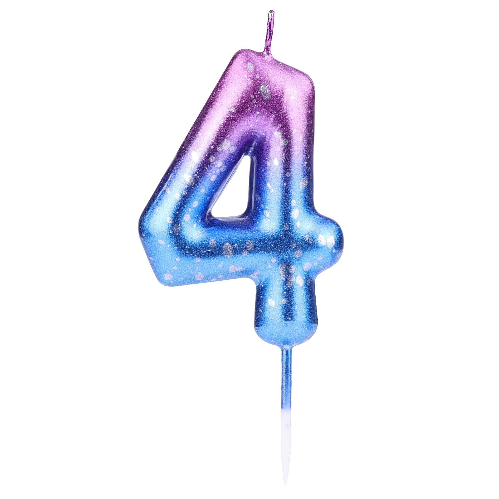 LUTER Glitter Number Candles - Purple Blue Gradient for Birthday Cakes, Parties & Anniversaries