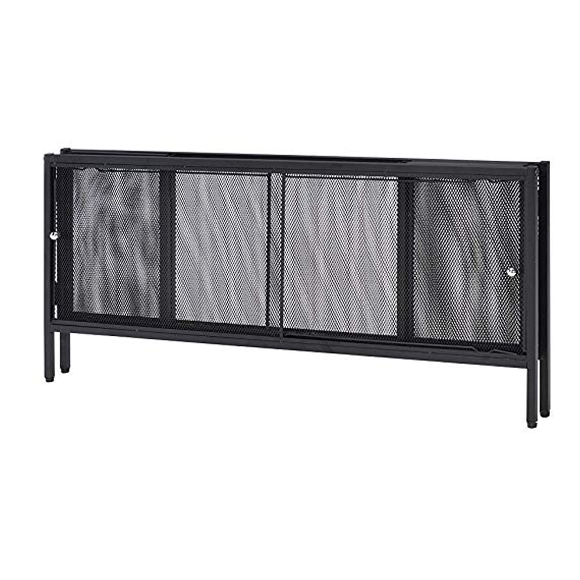 Modern Metal Coffee Table with 1 Bottom Shelf - Brown & Gray Mesh Design for Living Room, Office or Patio Furniture
