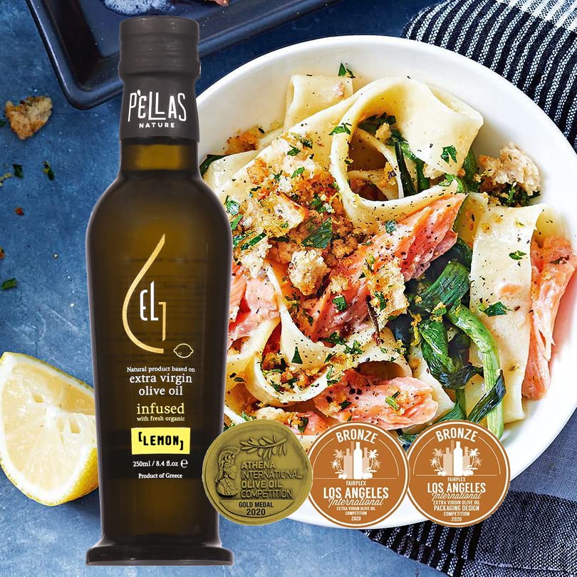 Organic Infused Extra Virgin Olive Oil Set - Garlic, Basil, Lemon, Rosemary, Greek Oregano & Red Hot Pepper Flavors | 8.45oz Bottles (Pack of 6) | Premium Finishing Oil for Salads, Pasta, Bread Dipping & Gourmet Cooking