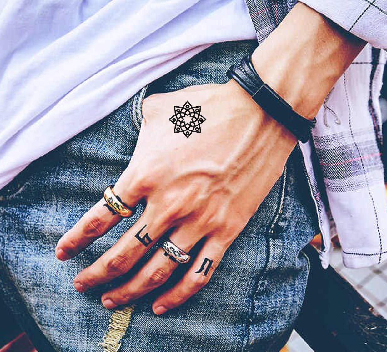Waterproof Temporary Tattoo Stickers for Men & Women - 3D Realistic Flowers, Butterflies, Stars, Angels, Wolves & Armband Designs (60mm x 105mm) | Perfect for Parties, Festivals, Cosplay & Body Art