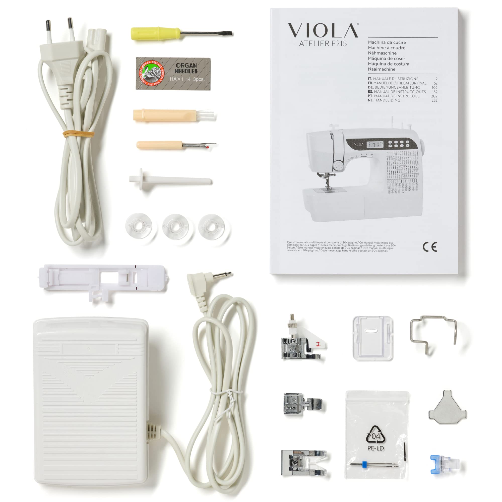 VIOLA Atelier E215 Sewing Machine - Heavy Duty, Computerized, 215 Built-in Stitches for Quilting, Dressmaking & DIY Projects | Perfect for Home Use, Fashion Design & Crafting