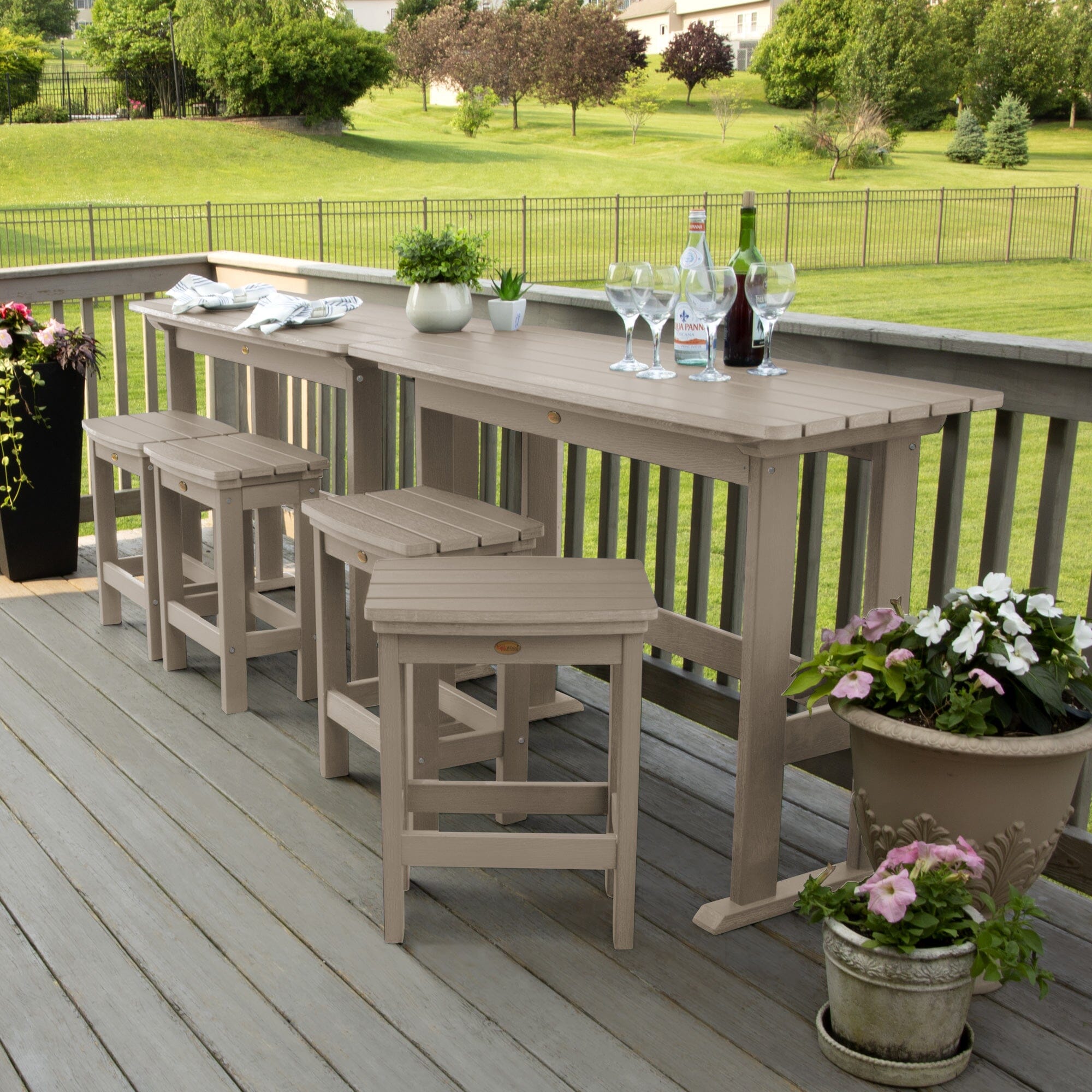 Lehigh 6-Piece Counter Height Balcony Patio Set - Outdoor Dining & Relaxation Furniture for Small Spaces, Apartments & Decks