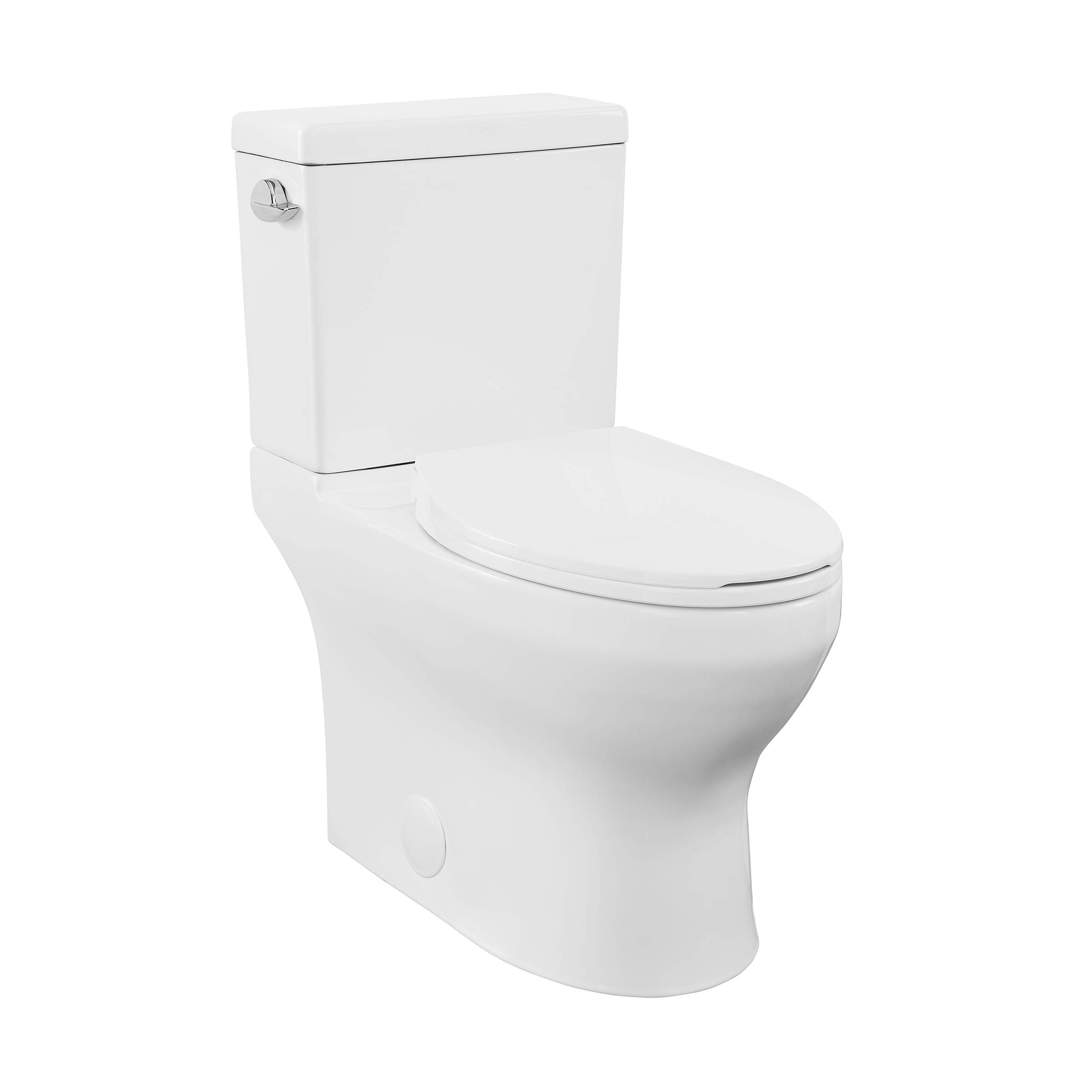 Swiss Madison Well Made Forever Classe Two-Piece Elongated Left Side Flush Handle Toilet 1.28 GPF - Modern Water-Efficient Bathroom Solution for Homes & Commercial Spaces