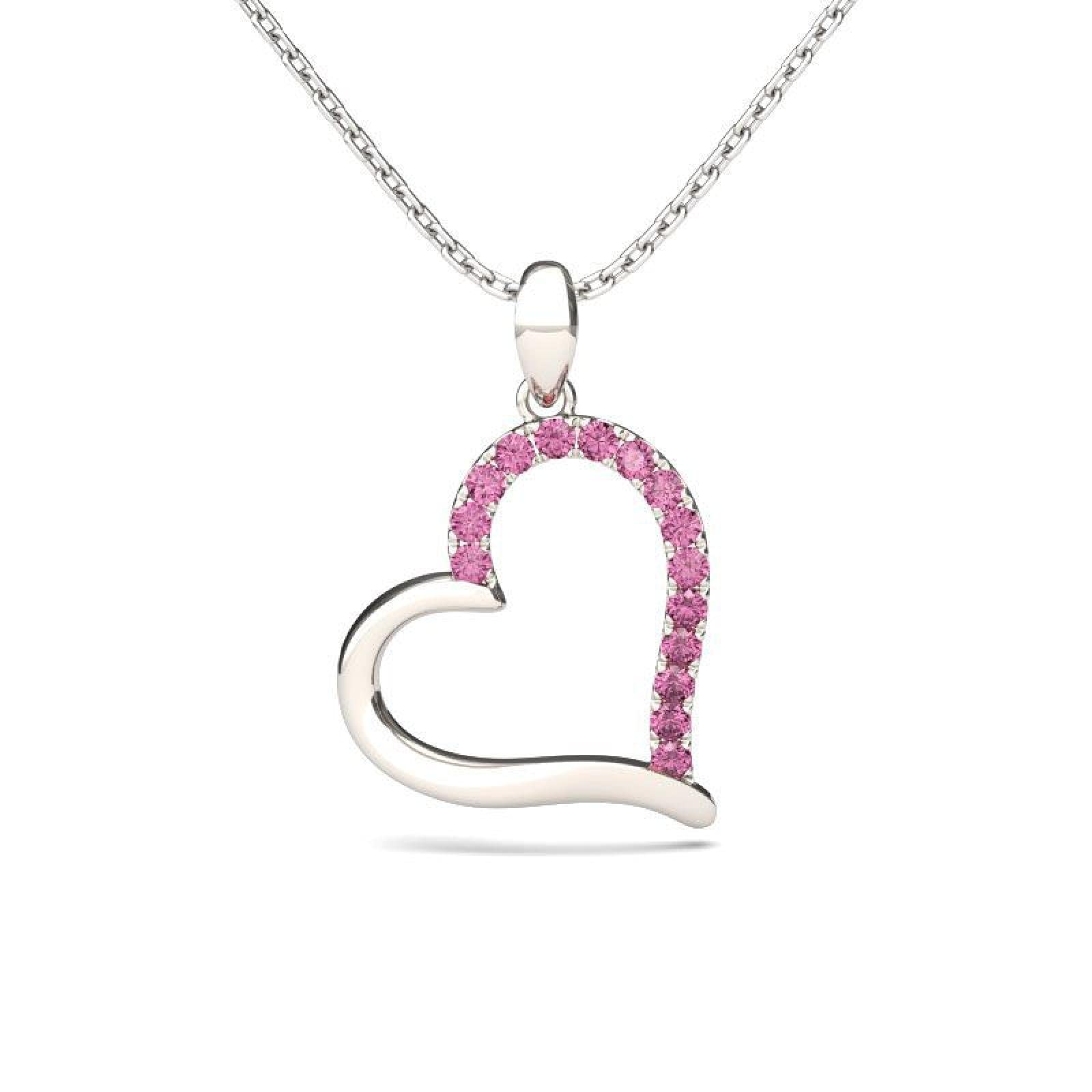 Elegant Peach Heart Pink Diamond Pendant Necklace for Women - Dainty Clavicle Chain with Fashionable Heart-Shaped Design | Perfect for Valentine's Day Gifts, Anniversary Presents & Everyday Wear