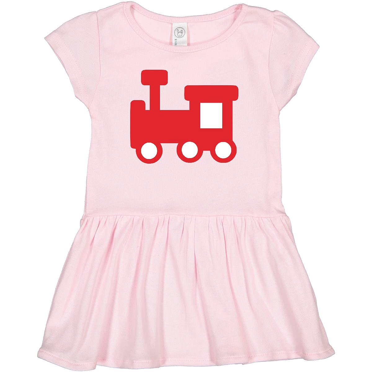 Inktastic Adorable Red Train Toddler Dress for Girls - Cute Casual Outfit for Playdates, Parties & Photoshoots