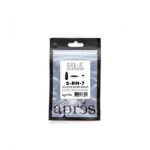 Apres Sculpted Gel X Tips - Medium Round 50pc Set for DIY Nail Art | Professional Salon Quality Fake Nails | Perfect for Home Manicures, Nail Extensions & Special Occasions