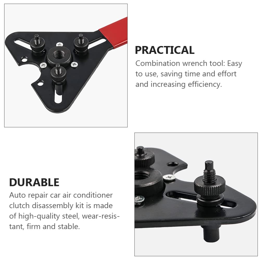 DOITOOL 1 Set Metal AC Clutch Removal Tool Kit - Heavy Duty Compressor Clutch Wrench Set with Plastic Handle for Automotive AC Repair & Maintenance | Perfect for Mechanics & DIY Car Enthusiasts
