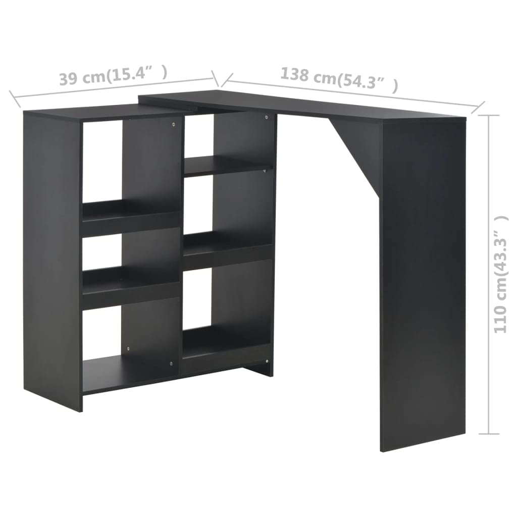 Modern Black Bar Table 54.3