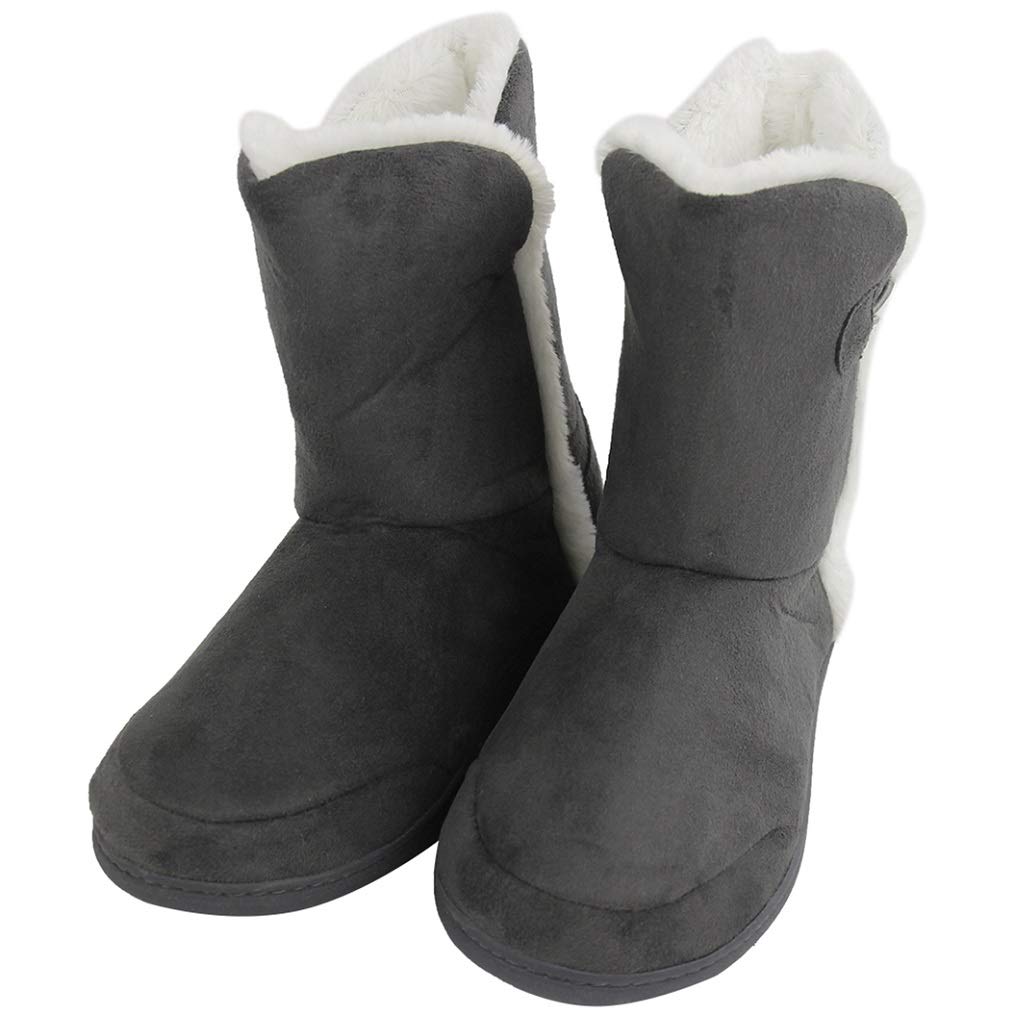 Women's Winter Warm Memory Foam House Slippers Boots - Indoor/Outdoor Cozy Non-Slip Fuzzy Slippers for Home, Office & Travel Comfort