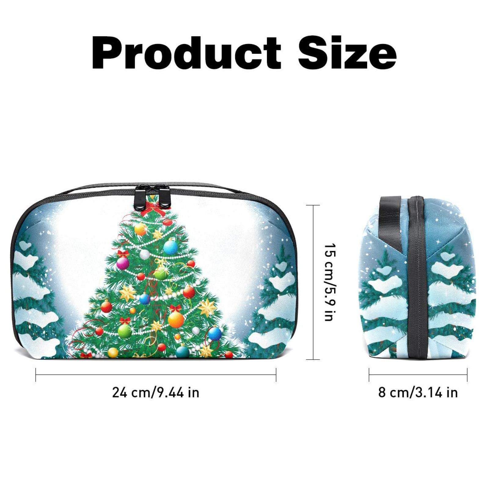Waterproof Men's Travel Toiletry Bag - Large Shaving Dopp Kit with Christmas Tree Design, Bathroom Organizer for Cosmetics & Toiletries | Perfect for Business Trips, Gym, Camping & Holiday Gifts