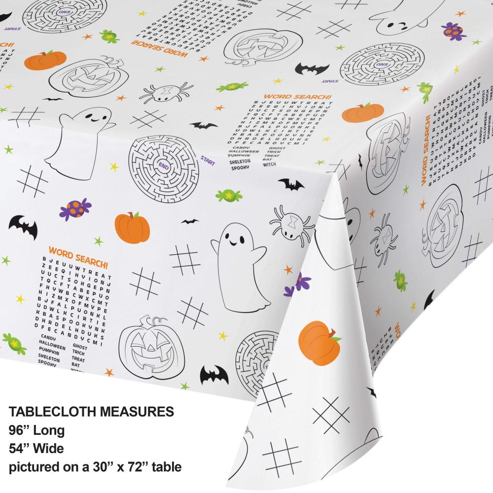 12-Piece Bulk Halloween Paper Table Covers for Party Decorations - Perfect for Halloween Parties, Classroom Activities & Festive Gatherings