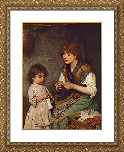 Gold Ornate Wood Frame with Double Matting