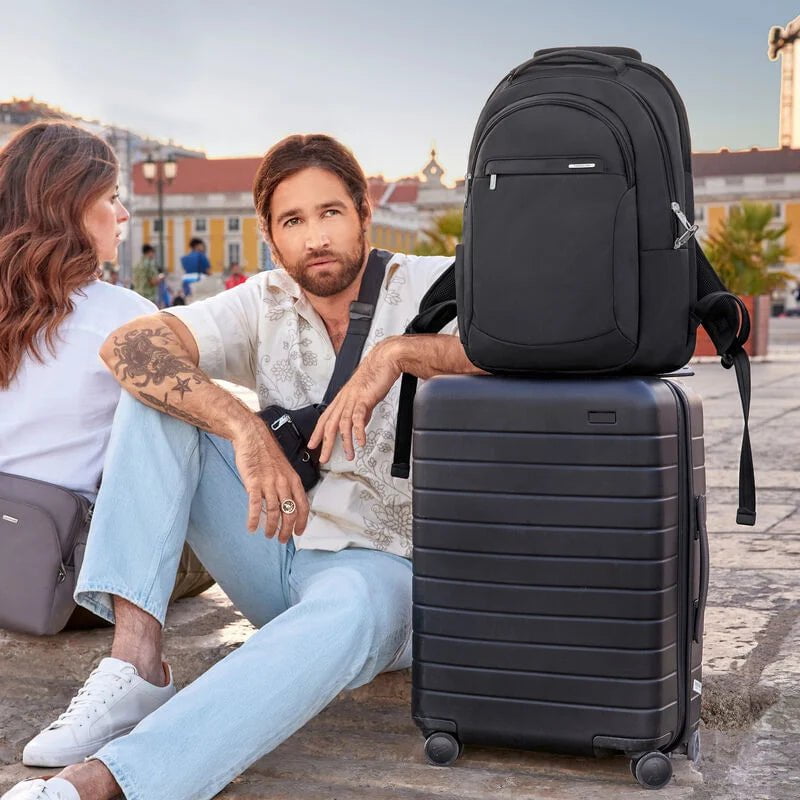 Travelon Anti-Theft Classic Large Backpack for Women & Men - Secure Travel Backpack with RFID Blocking & Lockable Zippers - Perfect for Commuting, Business Trips & Vacation Travel