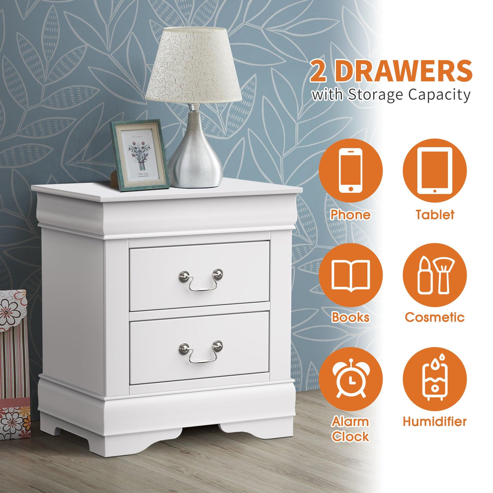 Louis Philippe Night Stand by Furniture of America - Elegant Bedside Table for Bedroom Decor, Storage & Organization