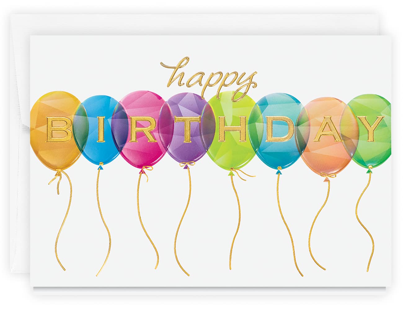 Prismatic Balloons Birthday Card with Envelope - Perfect for Parties & Gifts