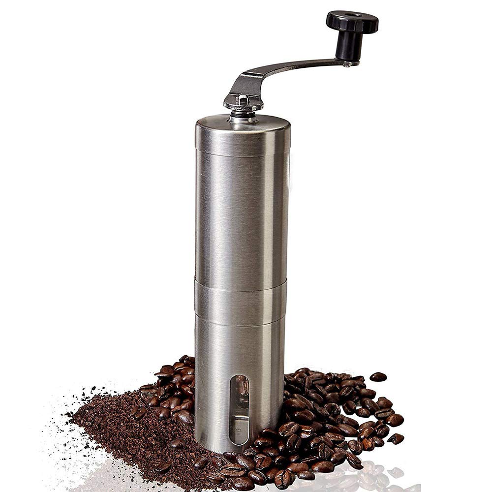 Premium Manual Coffee Grinder with Adjustable Settings - Patented Conical Burr for Espresso, French Press & Drip Coffee - Stainless Steel Burr Mill for Home, Office & Travel Use
