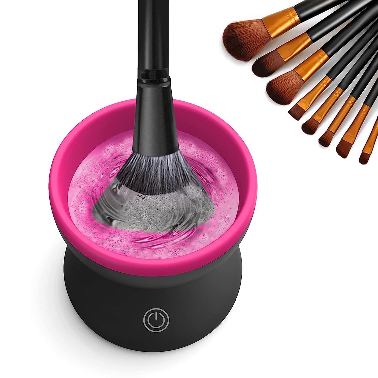 Portable Electric Makeup Brush Cleaner Machine - Automatic USB Cosmetic Brush Cleaner Tool for All Size Beauty Brushes | Perfect for Home, Travel & Professional Makeup Artists