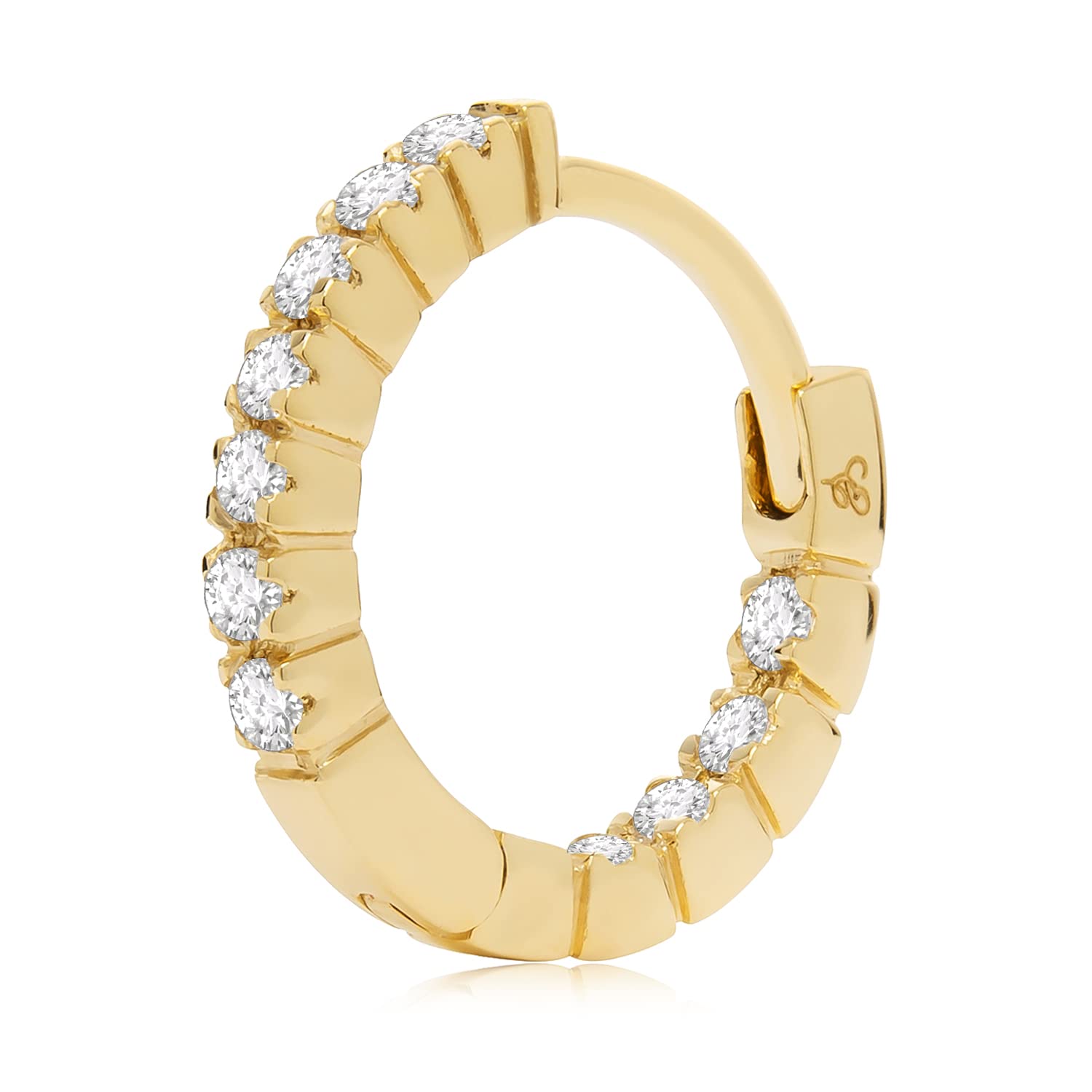 14K Solid Gold Huggie Hoop Earrings with Cubic Zirconia - Round Cut Design | Pave or 3-Stone Setting Options | Gift Box Included | Perfect for Everyday Wear, Date Nights & Special Occasions