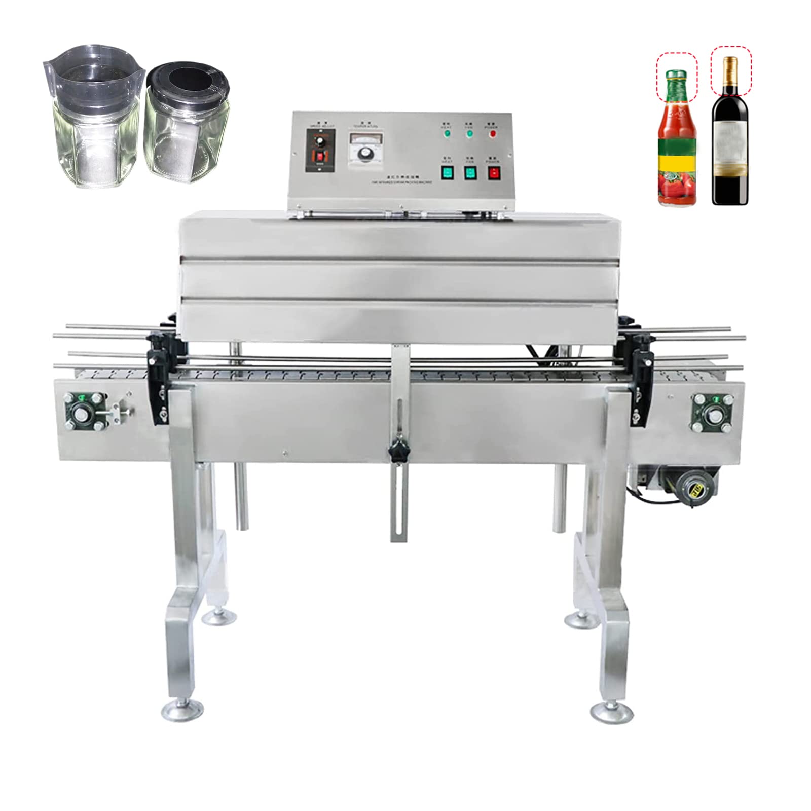 INTSUPERMAI 220V Bottle Tunnel Shrink Wrap Machine - PVC Film Heat Shrink Packaging Equipment for Beverage, Cosmetics & Food Label Wrapping - Perfect for Retail, Warehousing and E-commerce Fulfillment