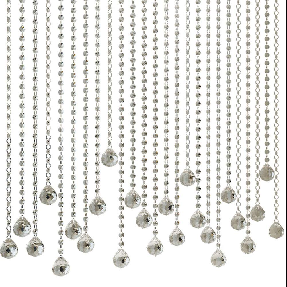 Crystal Beaded Curtain Octagonal Beads - 120x180CM Room Divider & Doorway Decor | Customizable Clear Bead Strings for Birthday Parties & Home Decoration | Perfect for Bedrooms, Living Rooms & Event Spaces