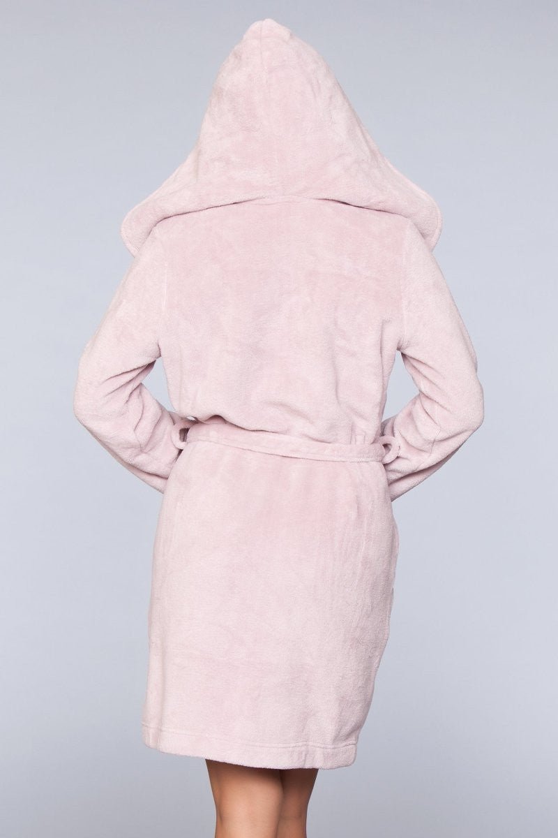 BeWicked Women's Janet Plush Fleece Color Block Robe - Soft Cozy Bathrobe with Pockets for Spa, Lounge & Winter Warmth