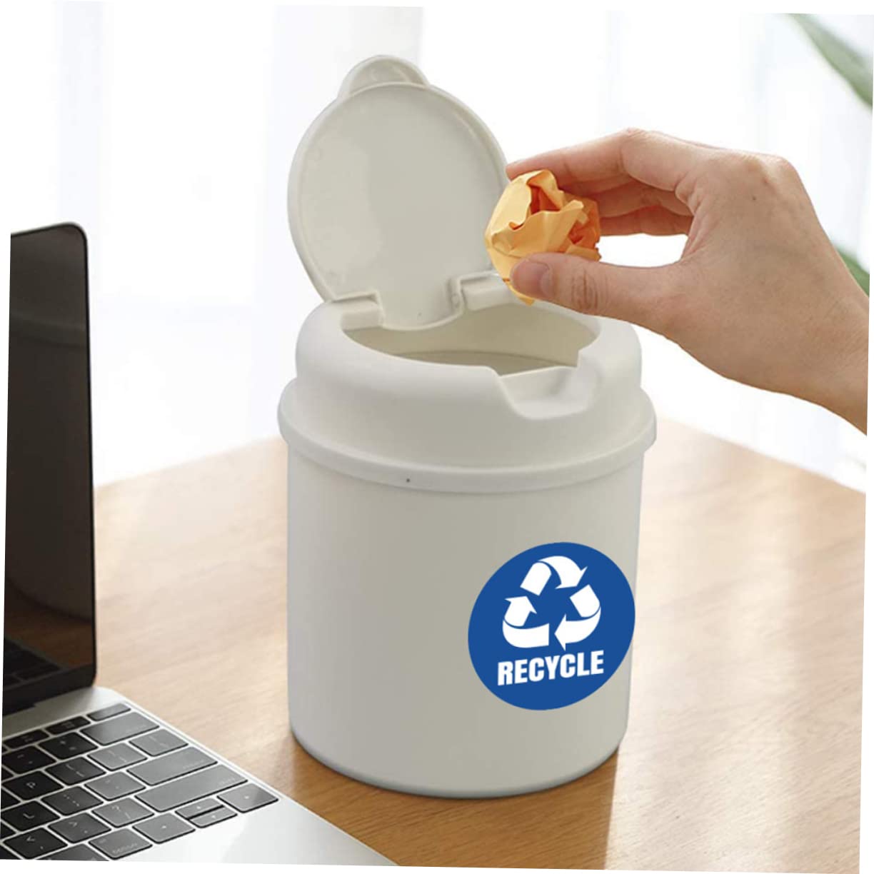 NUOBESTY Recycle & Trash Decal Sticker Set - PVC Waste Sorting Labels for Home & Office Trash Cans - Perfect for Kitchen, Bathroom & Classroom Recycling Bins