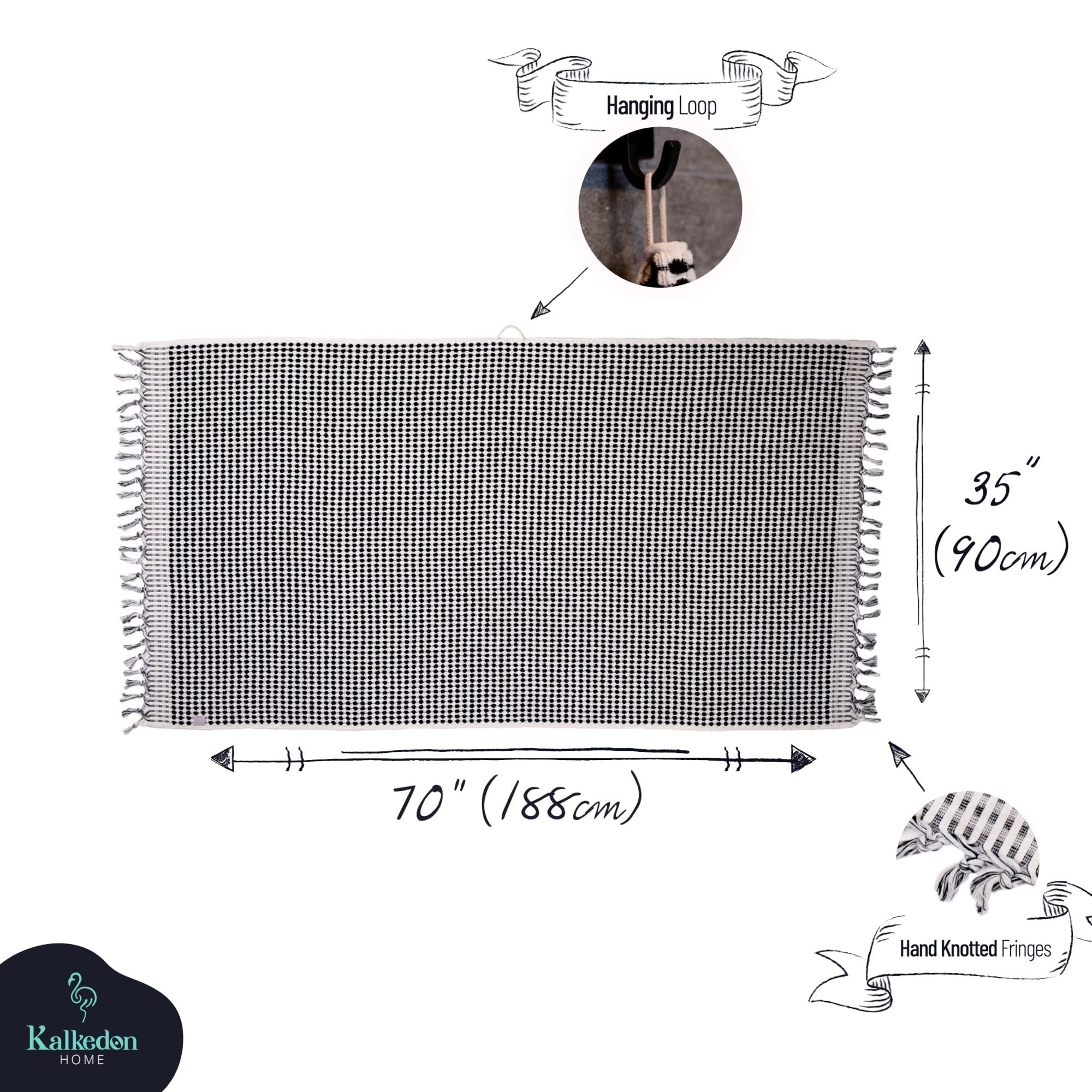 Premium Organic Turkish Cotton Hand Towels for Bathroom & Kitchen - 17