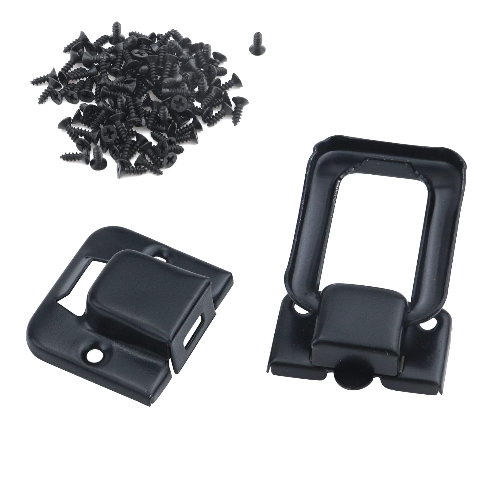 Antrader 24 Pack Black Mini Hasp Latch Lock 1.5