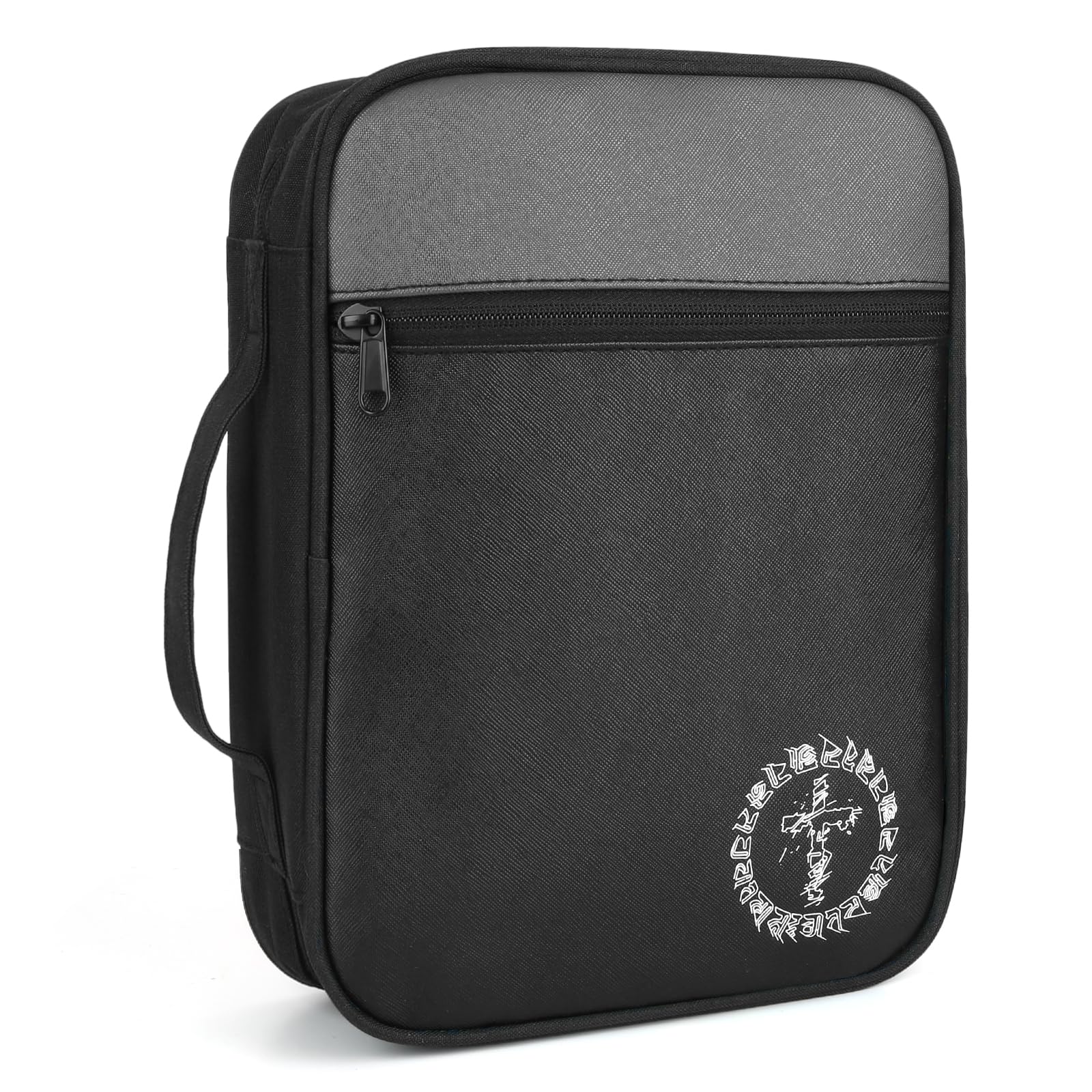 Bible Cover for Women & Men - Durable Bible Carrying Case with Handle & Pockets, Protective Church Organizer Holder Bag - Perfect Christian Gift for Girls, Boys & Adults (Grey) - Ideal for Church, Bible Study & Travel