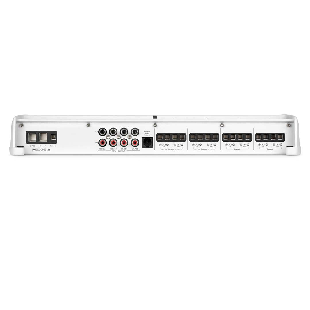 JL Audio M800/8v2 Marine Amplifier - 8 Channel Class D Power (100W x 8 @ 2 Ohm) for Boats, Yachts & Marine Audio Systems - Perfect for Marine Stereo Upgrades & Waterproof Audio Installations