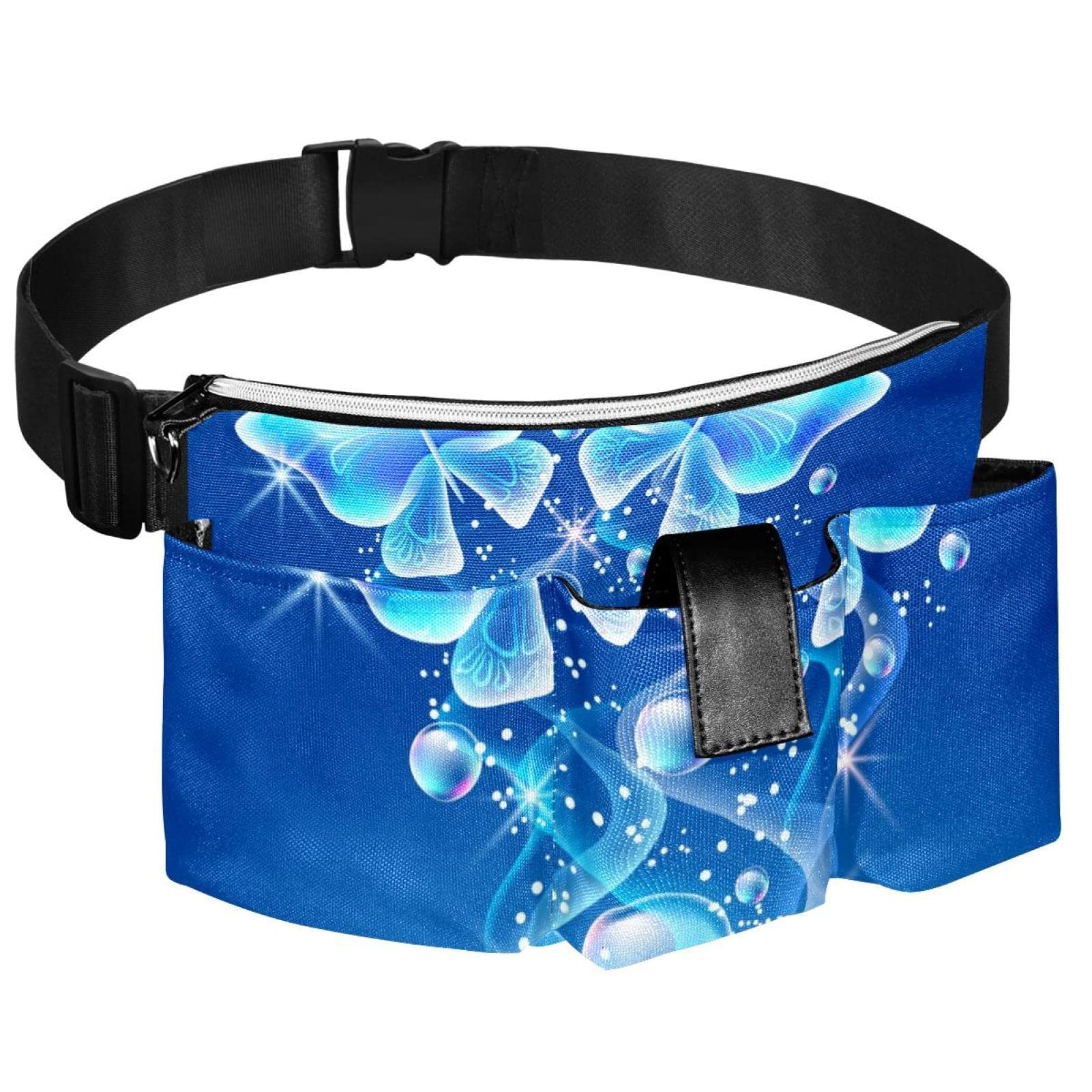 RysgdsE Dog Training Treat Pouch - Hands-Free Waist Belt Fanny Pack for Puppy Treats | Durable Dog Walking, Hiking & Running Accessory with Butterfly Bubble Design | Perfect for Outdoor Adventures & Obedience Training