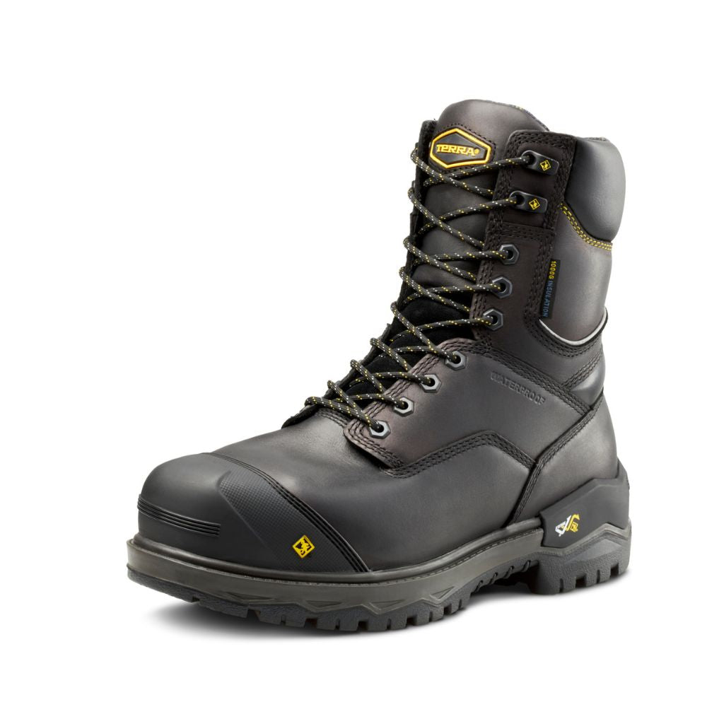 Terra Gantry LXI Men's Winter Work Boots with Composite Safety Toe - CSA Certified, 1000g Insulation for Extreme Cold (TR0A4TAXBLK) | Ideal for Construction, Warehouse & Outdoor Winter Work