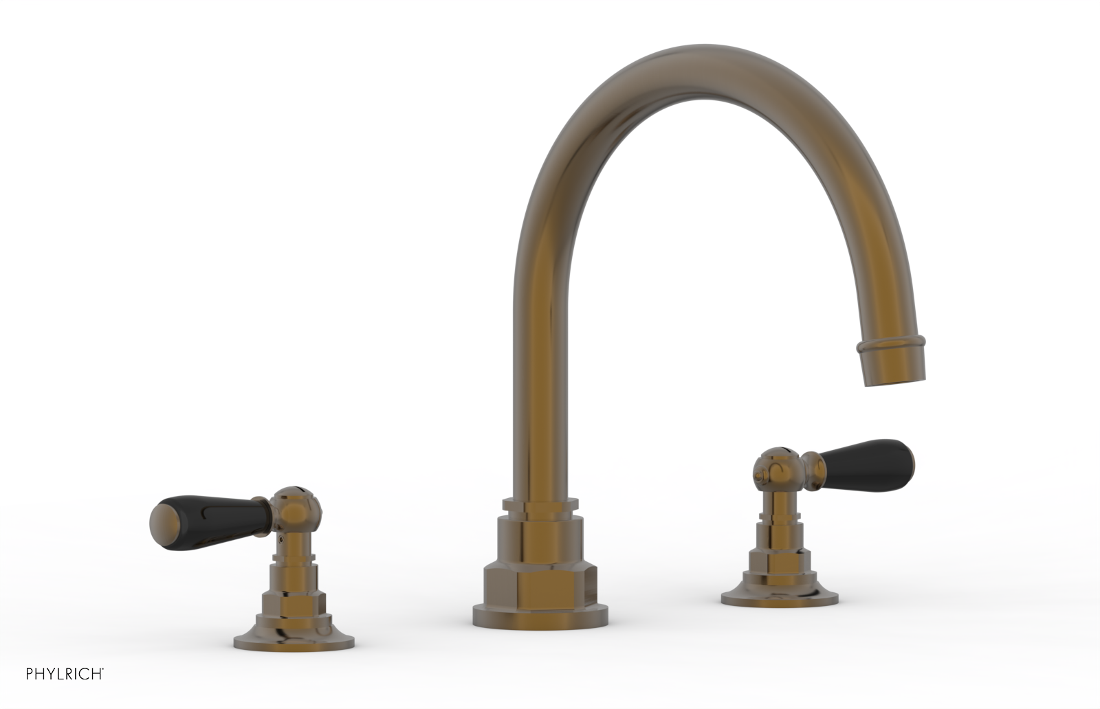 Jamestown Deck Tub Set with Lever Handles & Black Accents - 165