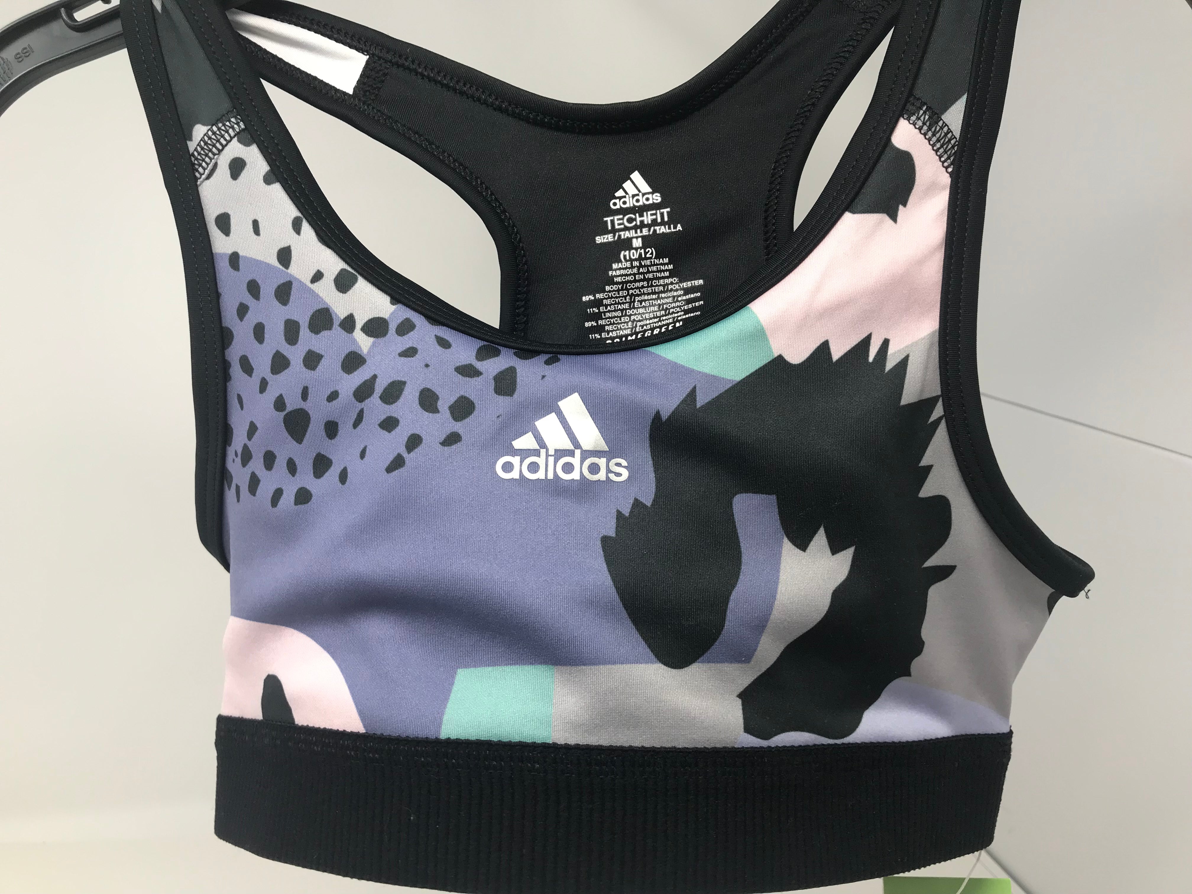 Adidas Aeroready Techfit Sports Bra for Big Girls - Medium (10/12) - Halo/Silver - High Support Workout Top for Running, Yoga & Gym